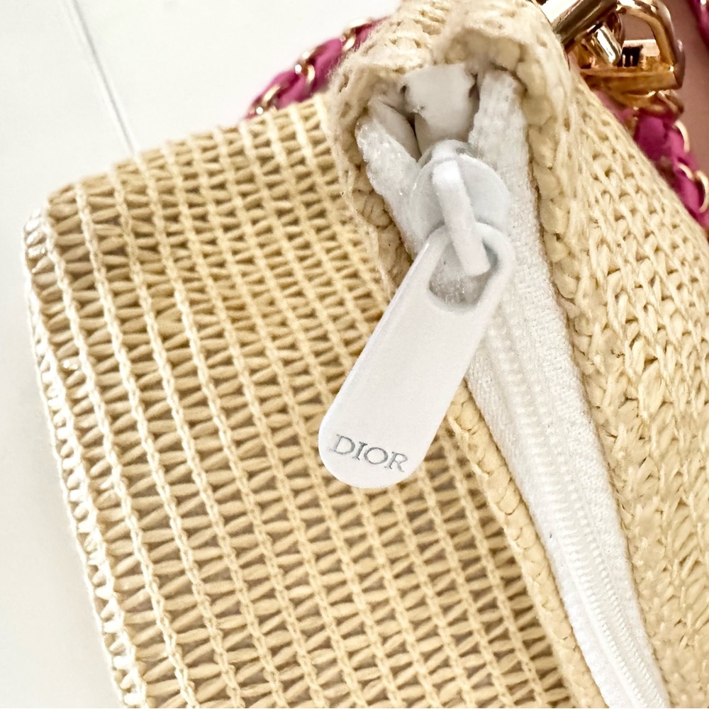 Dior Raffia Cosmetic Bag / Clutch - Picture 3 of 10